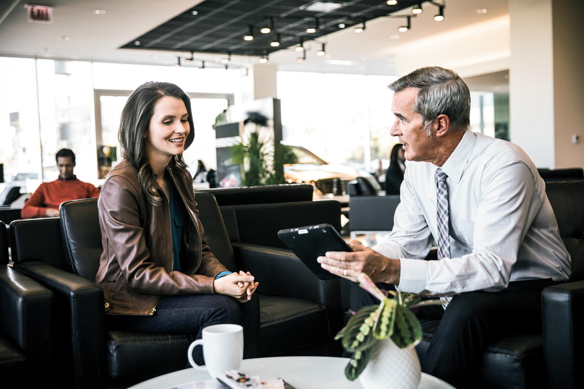 Mercedes-Benz dealer with customer