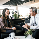 Mercedes-Benz dealer with customer