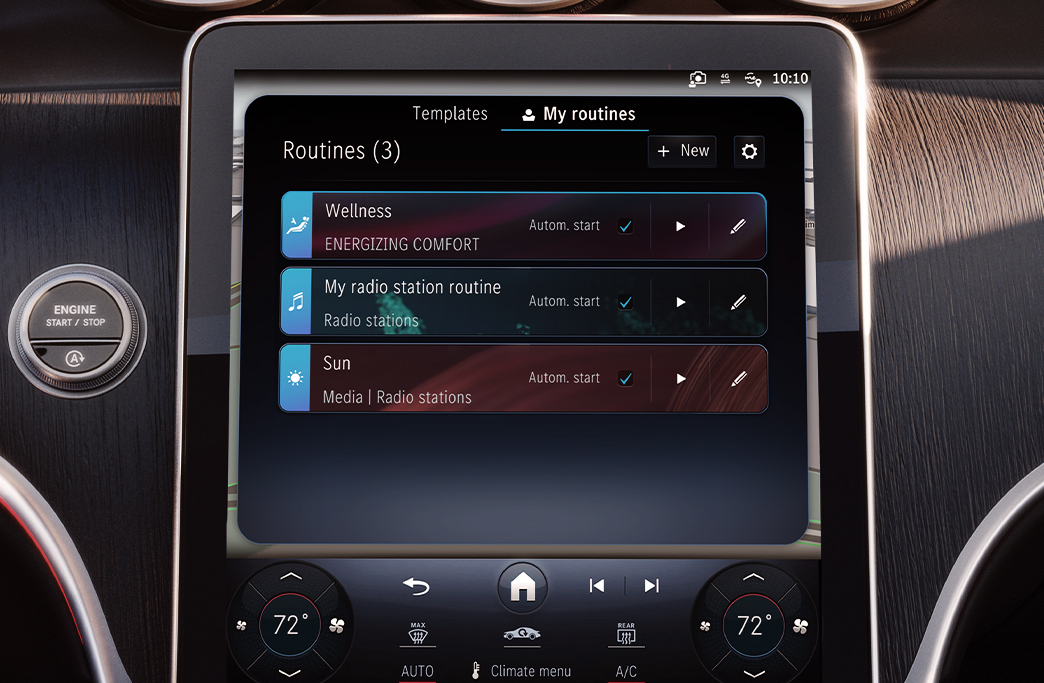 Mercedes-Benz ENERGIZING Comfort screen